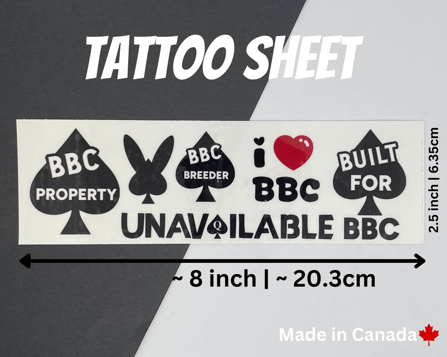 BBC property Temp Tattoo | Queen Of Spades Beta Temporary Tattoo, QOS Tattoo, bnwo, BBC Tattoos, I love bbc built for bbc, snowbunny bbc