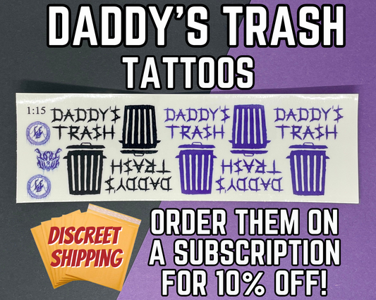 Daddy's Trash Tattoos | Temp Tattoo Sheet