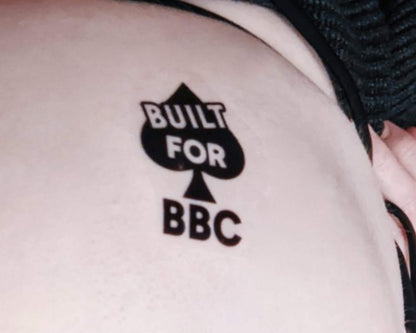 BBC property Temp Tattoo | Queen Of Spades Beta Temporary Tattoo, QOS Tattoo, bnwo, BBC Tattoos, I love bbc built for bbc, snowbunny bbc