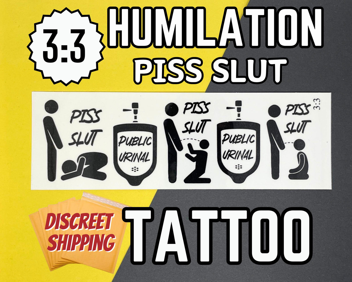 Piss Slut Temporary Tattoo Sheet | 3:3
