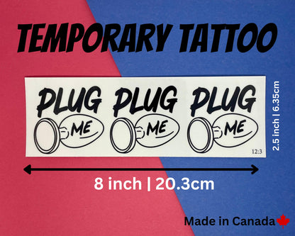 Plug Me Temporary Tattoos Anal only Bdsm Sex Toy Tattoo Whore Tattoos Anal Temporary Tattoos, Anal Sex Tattoos Kinkable Chastity Tattoos