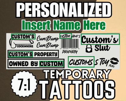 Personalized Adult Temporary tattoos | BDSM tattoos, DDLG, Owned, Fetish Tattoo, Sexy Tattoo Kinkabl Slut Tattoo Toy tattoo