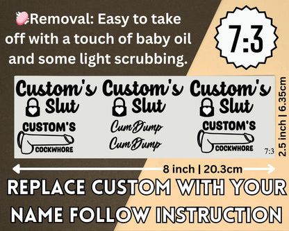Personalized Adult Temporary tattoos, BDSM tattoos, DDLG, Owned, Fetish Tattoo, Sexy Tattoo Kinkabl Slut Tattoo Toy tattoo