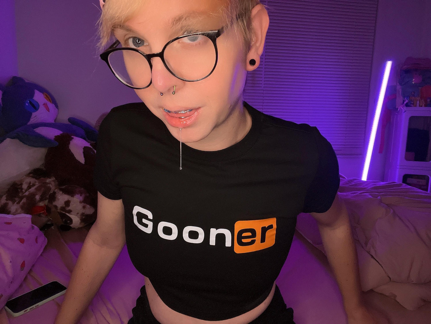 Gooner T-shirt bdsm crop top chastity crop top sissy crop top Goon tshirt BNWO Queen of Spade BETA Humilation