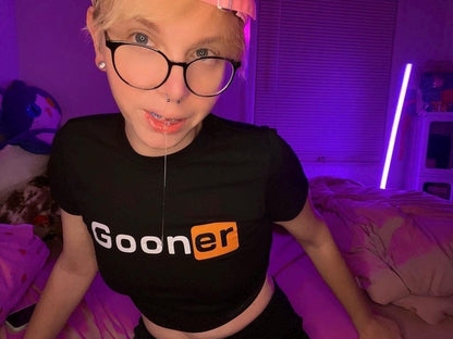 Gooner T-shirt bdsm crop top chastity crop top sissy crop top Goon tshirt BNWO Queen of Spade BETA Humilation