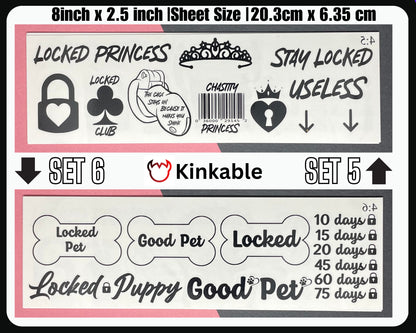 Chastity and Sissy Temporary Tattoos |  bdsm chastity cage sissy gurl Humiliation BDSM Design body art Chastity Tattoos Sissy Tattoo
